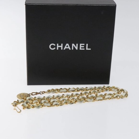 CHANEL Chain Belt metal White Gold CC Auth - Picture 1 of 14